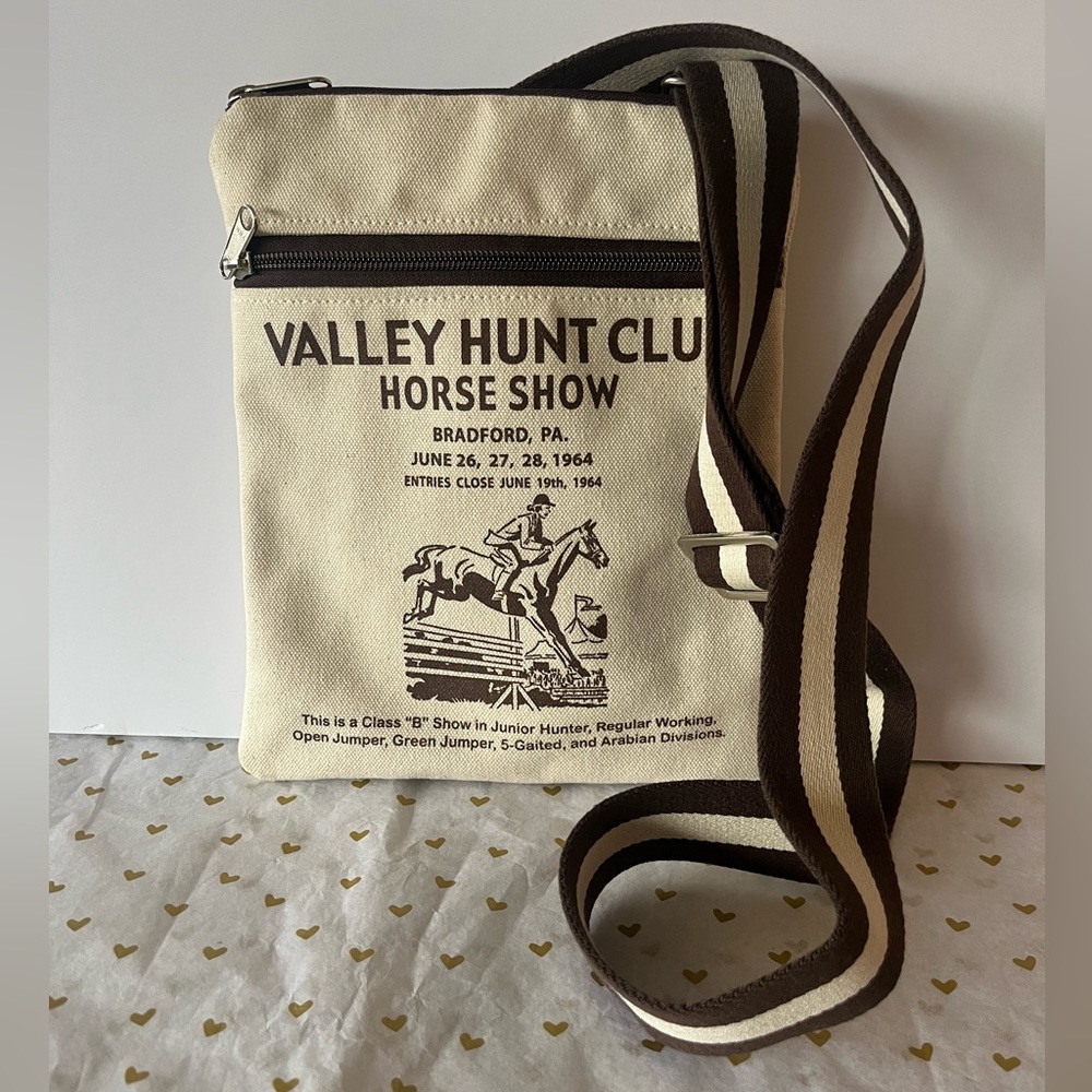 Rebecca Ray Designs  Cream and Brown Messenger Bag
